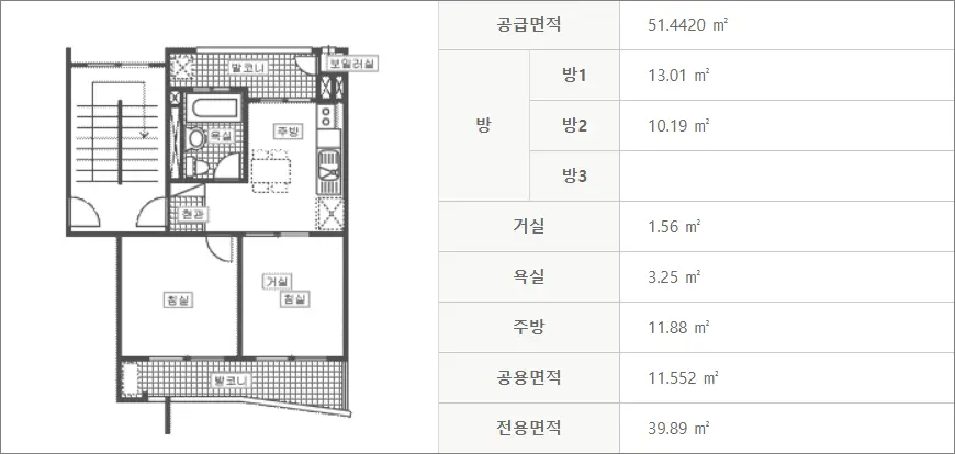 대구안심4 국민임대주택 평면도 39.89형 대구안심4 국민임대주택 평면도 39.89형