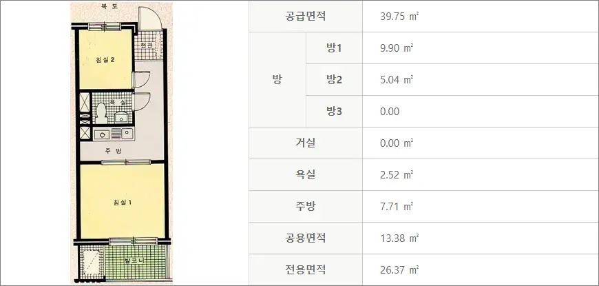 문경모전2 영구임대주택 평면도 26형 문경모전2 영구임대주택 평면도 26형