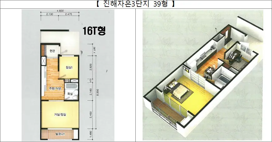 진해자은3 국민임대주택 39T형 평면도 진해자은3 국민임대주택 39T형 평면도
