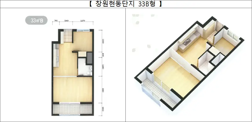 창원현동 국민임대주택 33B형 평면도 창원현동 국민임대주택 33B형 평면도